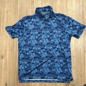Daniel Cremieux Short Sleeve Navy Floral Button Up Casual Shirt